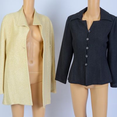 KRIZIA JACKET, SIZE 48, AND A TOP, SIZE M.