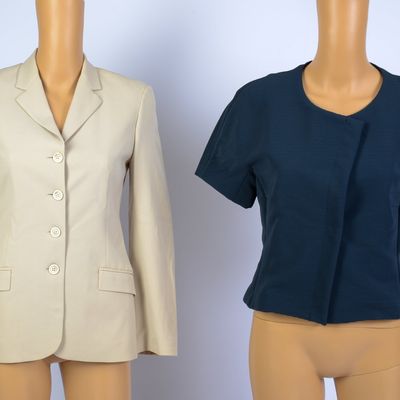 PIAZZA SEMPIONE BLAZER AND A RENE LEZARD BLOUSE.