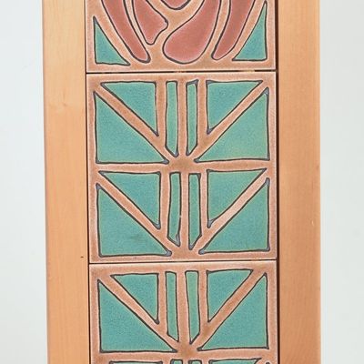 THREE H.E. SMITH ENGLISH TILES.