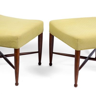PAIR OF MID CENTURY MODERN OTTOMANS.