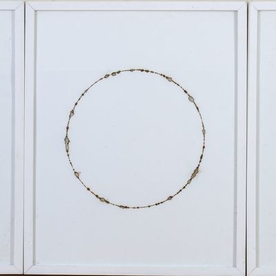 THREE DANIELLE LAPOINTE MINIMALIST DRAWINGS.