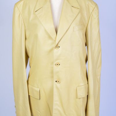 RICHARD TYLER LEATHER JACKET, SIZE L.