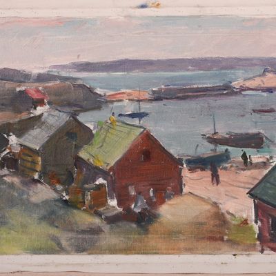 CARL WILLIAM PETERS (1897-1980). HARBOR SCENE.