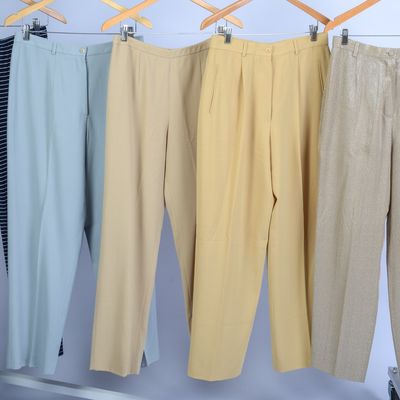 FIVE PAIRS OF GIORGIO ARMANI PANTS, SIZES 48 AND 12.