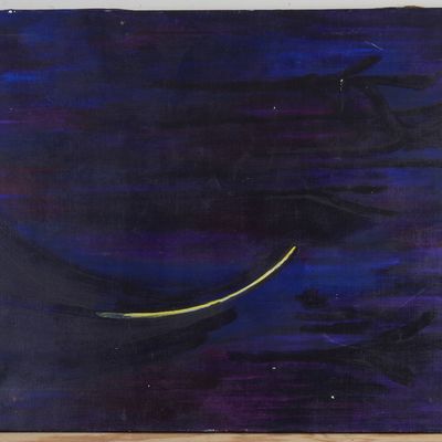 LARGE MID CENTURY ABSTRACT ARTWORK.