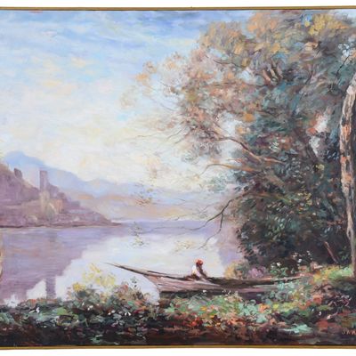 COPY OF COROT: THE MOORED BOATMAN.