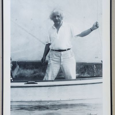 LOTTE JACOBI SIGNED ALBERT EINSTEIN EXHIBIT POSTER.