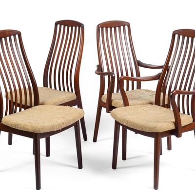 FOUR PREBEN SCHOU ANDERSEN ROSEWOOD CHAIRS.