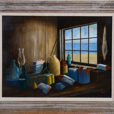 DONALD BELL. STILL LIFE WITH CROCKS.