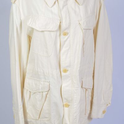 DRIES VAN NOTEN WHITE COTTON JACKET, SIZE M.