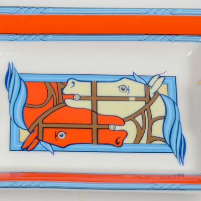 HERMES PORCELAIN ASHTRAY.