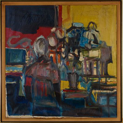 MID CENTURY ABSTRACT PAINTING.