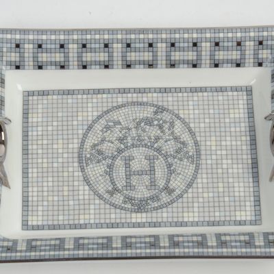 HERMES PORCELAIN ASHTRAY.