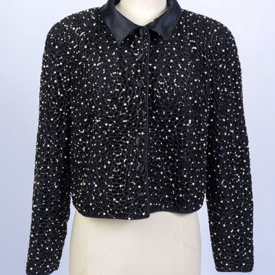 GIORGIO ARMANI BEADED JACKET, SIZE 48.