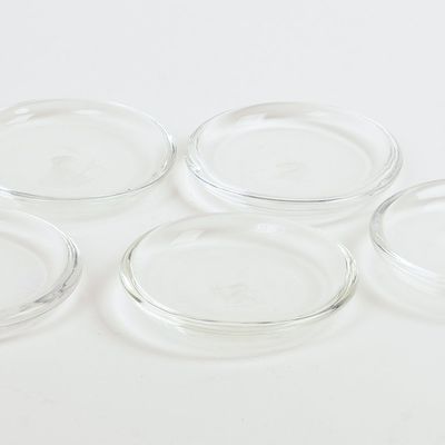 FIVE STEUBEN ETCHED GLASS DISHES