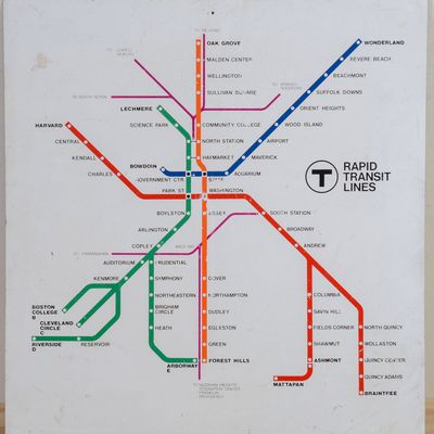 ORIGINAL 1983 BOSTON T MBTA “SPIDER MAP” SIGN