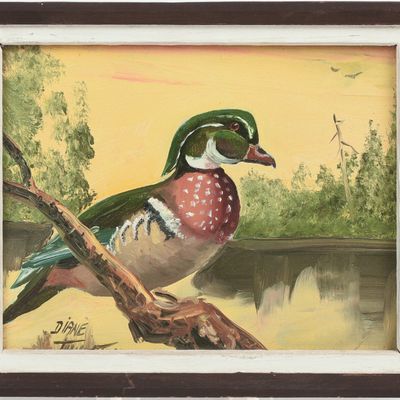 PAINTING OF A DUCK, SIGNED DIANE.