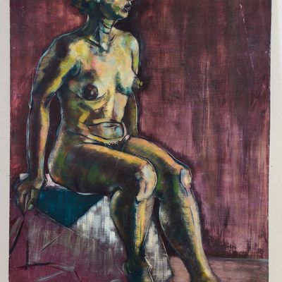 PAINTING OF A FEMALE NUDE.