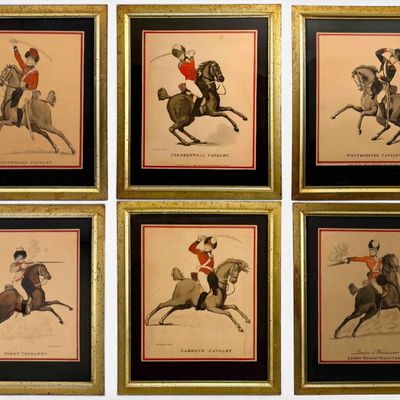 Six Thomas Rowlandson Hand-Colored Aquatints, Loyal Volunteers of London