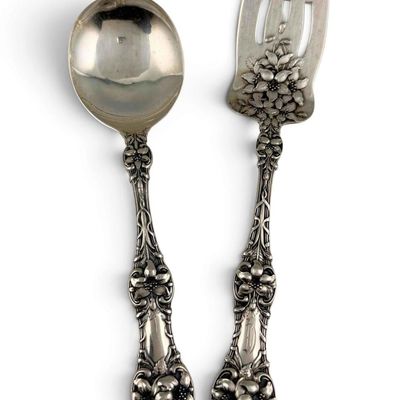 Alvin & Co. "Old Orange Blossom" Serving Fork & Spoon, c. 1905