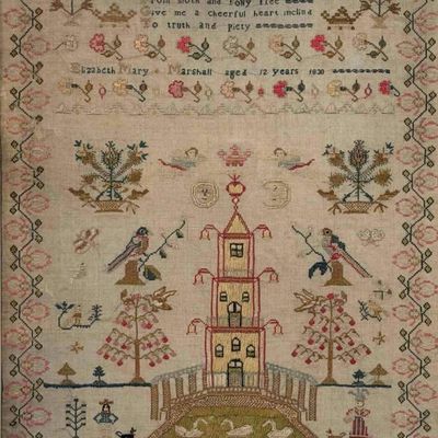Elizabeth Mary Marshall, Needlework Sampler, 1830