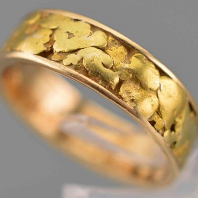 14K Mounted Gold Nugget Ring
