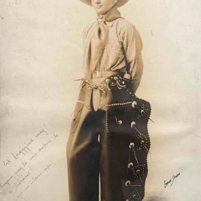 Early 20th C. Cowboy Studio Portrait Photograph, Lane's Studio