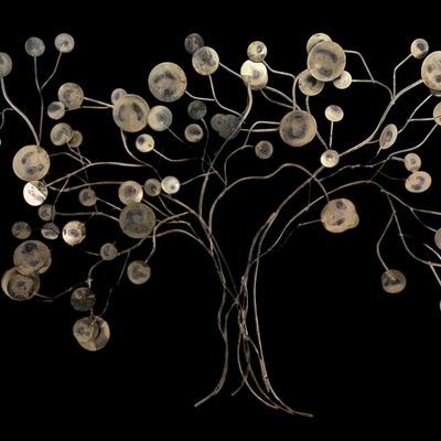 Attributed to Curtis Jere, Mixed Metal Tree of Life Wall Sculpture