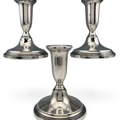 Three Sterling Silver Candlesticks