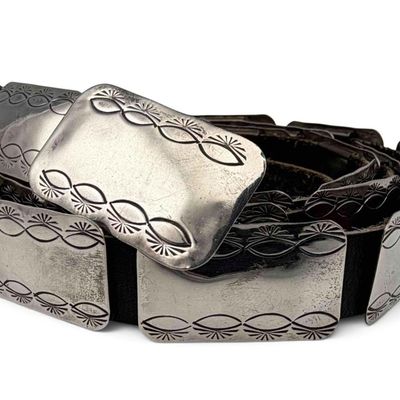 Kee Joe Benally (Navajo, 1936-2014) Sterling Silver Concho Belt, 1970s