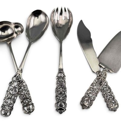 Peruvian Sterling Silver Five Piece Serving Set