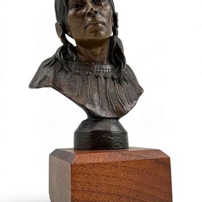 Blair Buswell (American, b. 1956), Squaw, Native American Bronze Sculpture