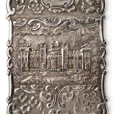 Nathaniel Mills Sterling Silver Castle Front Card Case, 1841