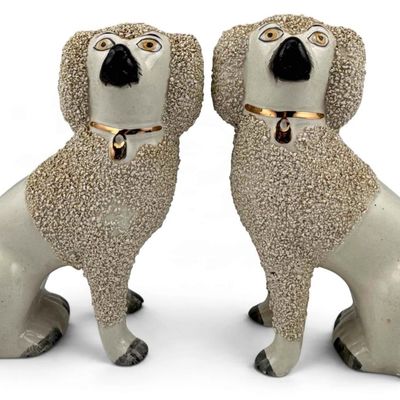 Pair of Stafforshire Ware Poodles