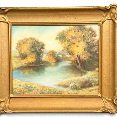 W. G. McDonald, Autumn River Landscape, Pastel