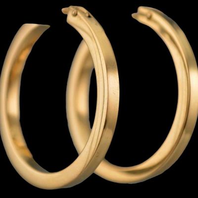 Italian 18K Yellow Gold Hoop Earrings