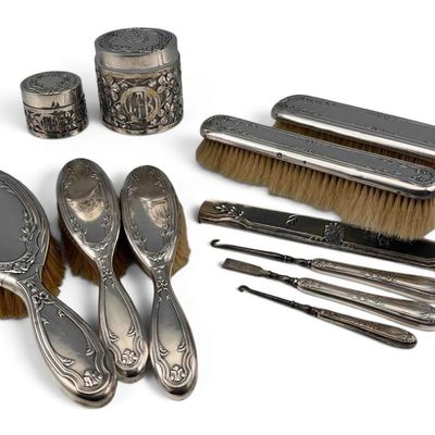 Sterling Silver Eleven Piece Vanity Set