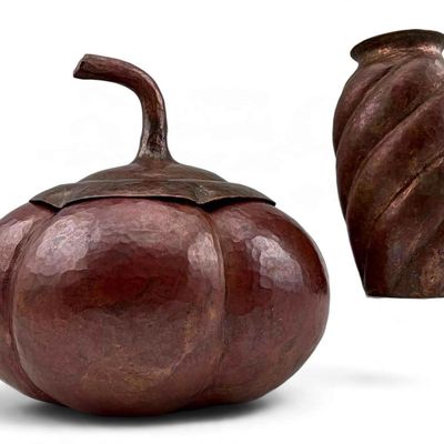Hand-Hammered Copper Pumpkin Vessel & Vase
