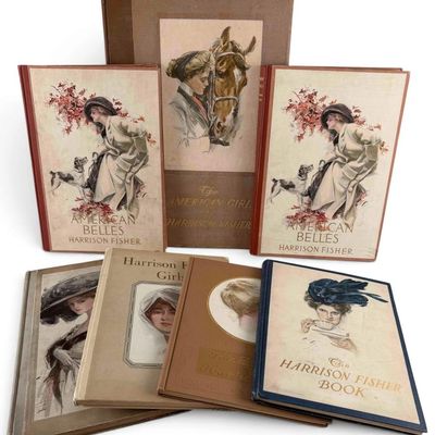 Collection of Early 20th Century Harrison Fisher Illustrated Books