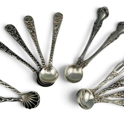 Collection Of Sterling Silver Salt Spoons