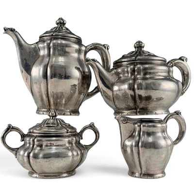 Koch & Bergfeld German 800 Silver Jugendstil/Art Deco Tea and Coffee Service, c. 1922-1925