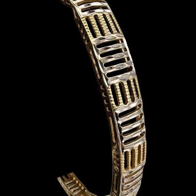 14K Yellow & White Gold Openwork Bracelet