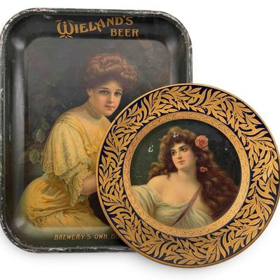 Wieland's Beer Advertising Tray & Tin Lithographed Plate