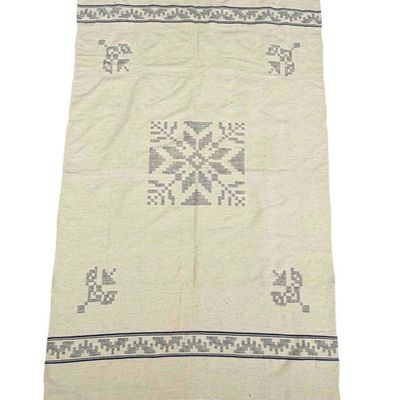 Older Mexican Blue & White Wool Blanket