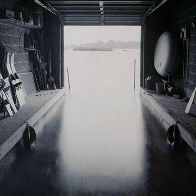 Mark Citret (American, b. 1949), Boathouse, Waterford, Michigan, Toned Gelatin Silver Print
