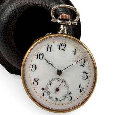 French Frainier Argentan Military Wrist Conversion Pocket Watch, WWI Era.