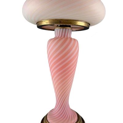Mid-20th Century Murano Pink Glass Table Lamp