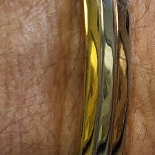 Sale Photo Thumbnail #3: 24K tri color bangle cuff bracelet 8mm wide