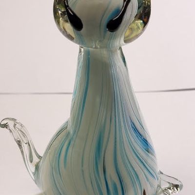 Sale Photo Thumbnail #7: mid century Murano cased glass cat