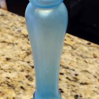 Sale Photo Thumbnail #12: antique dugan glass blue carnival glass candlestick